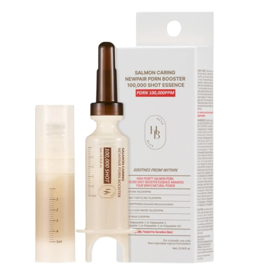 HEVEBLUE Salmon Caring Centella New Pair PDRN Booster 100,000 Shot Essence