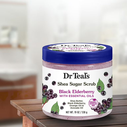 Dr Teal's Shea Sugar Body Scrub with Black Elderberry