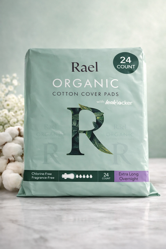 Rael Pads for Women, Organic Cotton Cover - Period Pads with Wings