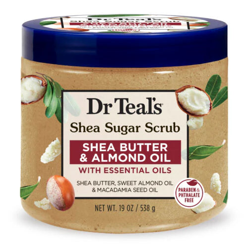Dr. Teal's, Shea Sugar Scrub, Shea Butter & Almond Oil with Essential Oils