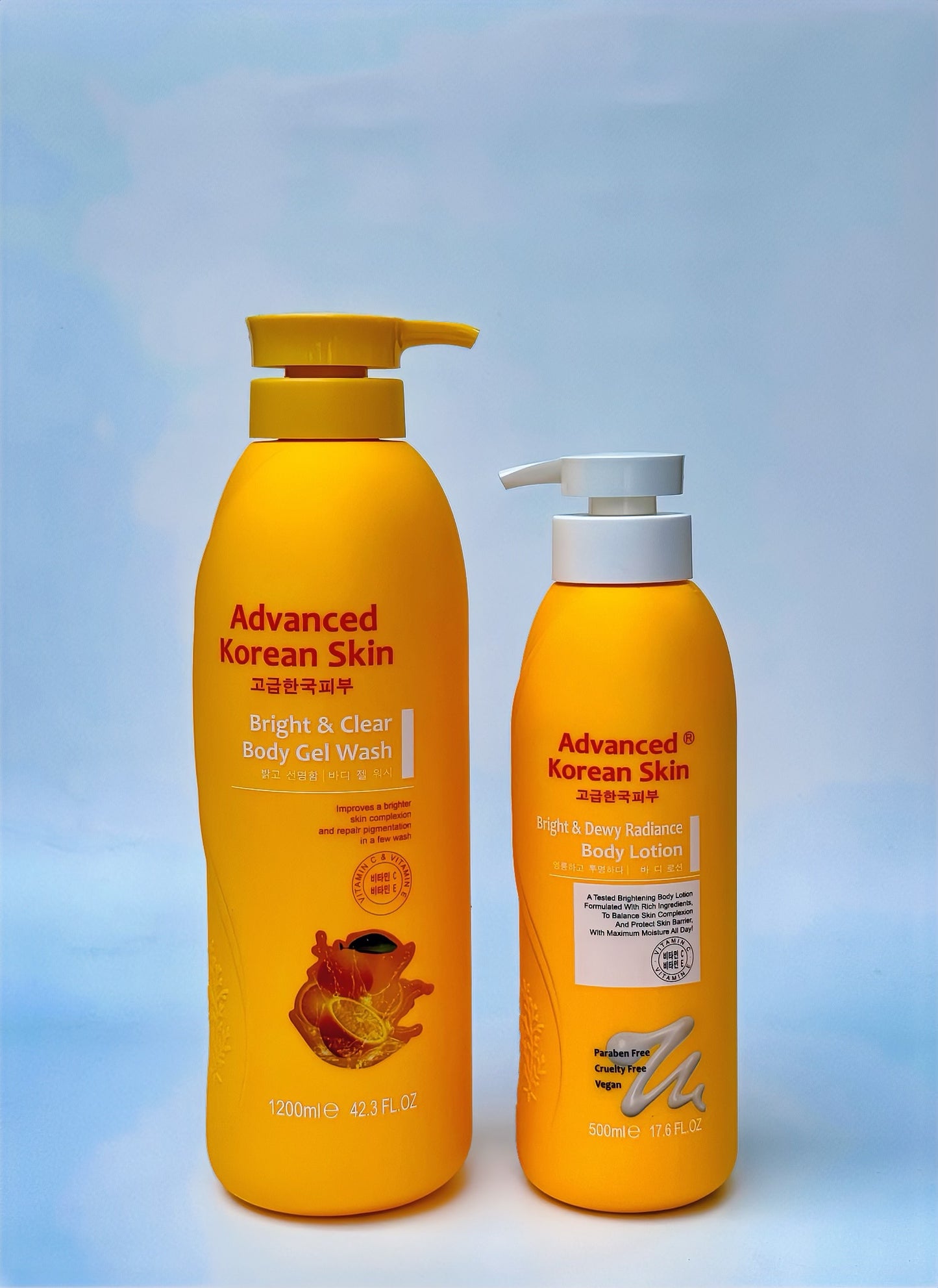 Advanced Korean Skin Bright & Clear Body Gel Wash tangerine (vitamin c)