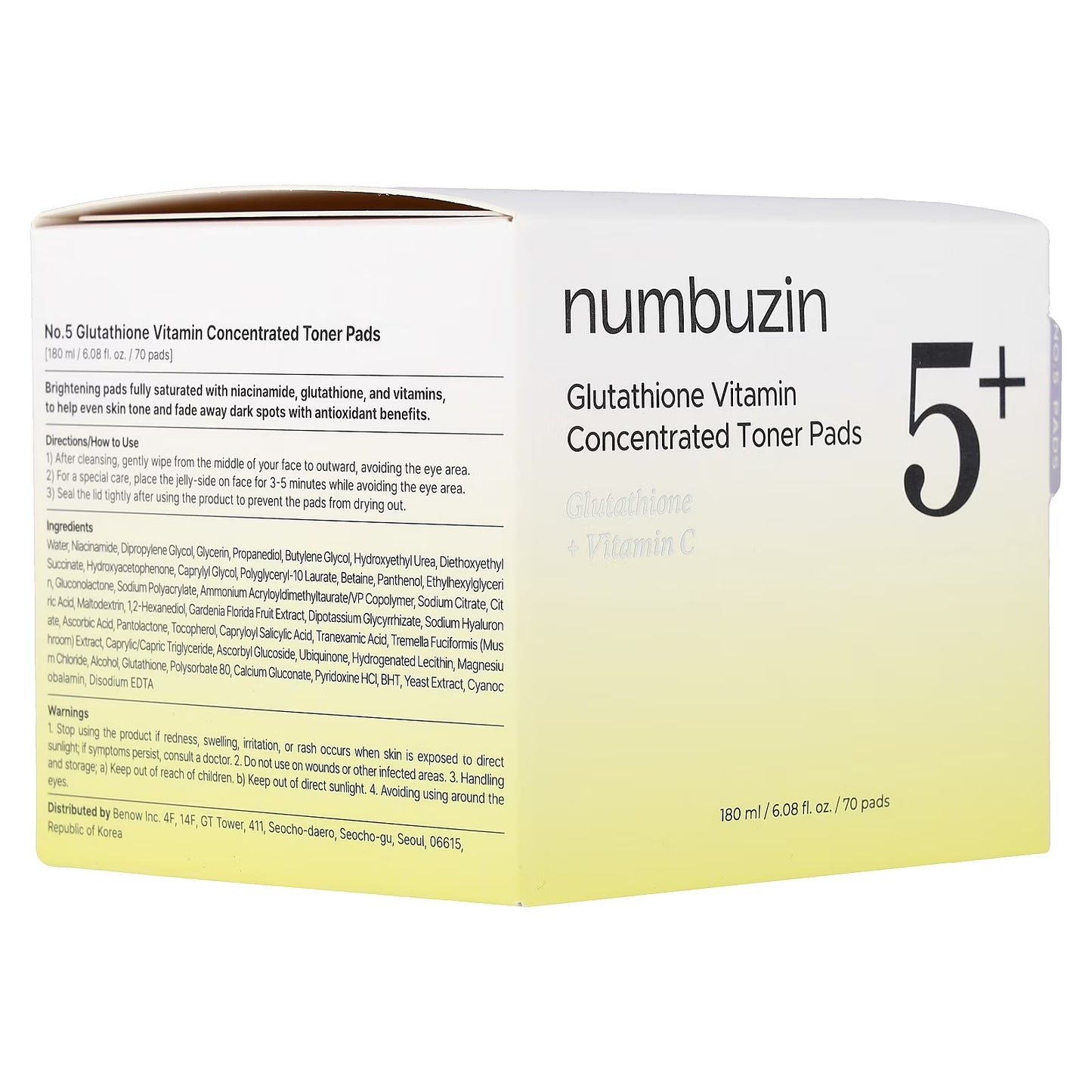 NUMBUZIN NO.5 VITAMIN-NIACINAMIDE CONCENTRATED TONER PADS